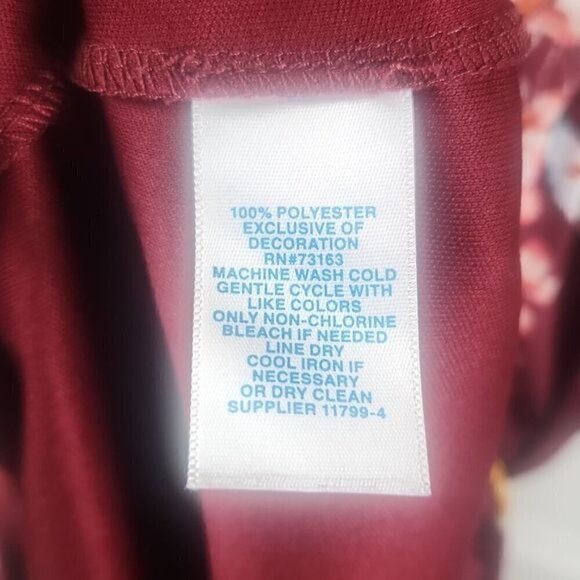 Burgundy Cherry Maroon Floral Fall Maxi Dress w/ Lace 3X Boho Chic Cottagecore - Picture 10 of 12